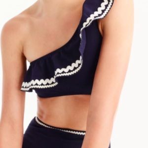 J. Crew RickRack High Waisted One Shoulder Bikini